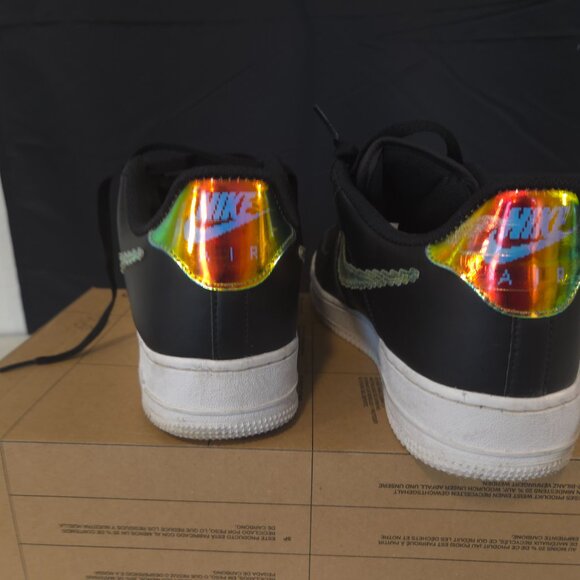 NIKE AIR FORCE 1 LOW BLACK IRIDESCENT PIXEL size 10.5 - Picture 6 of 10